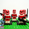 5 Red and White Clone Trooper Minifigures