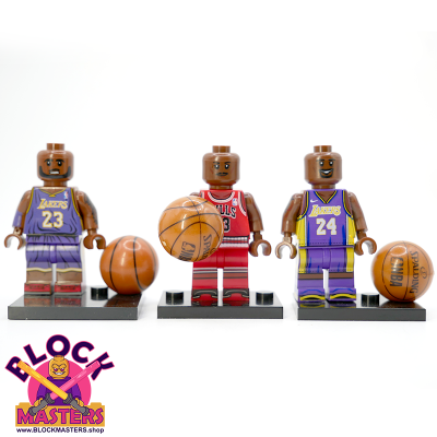 Lebron Jordan Kobe Custom NBA Allstars Minifigure 3 Pack